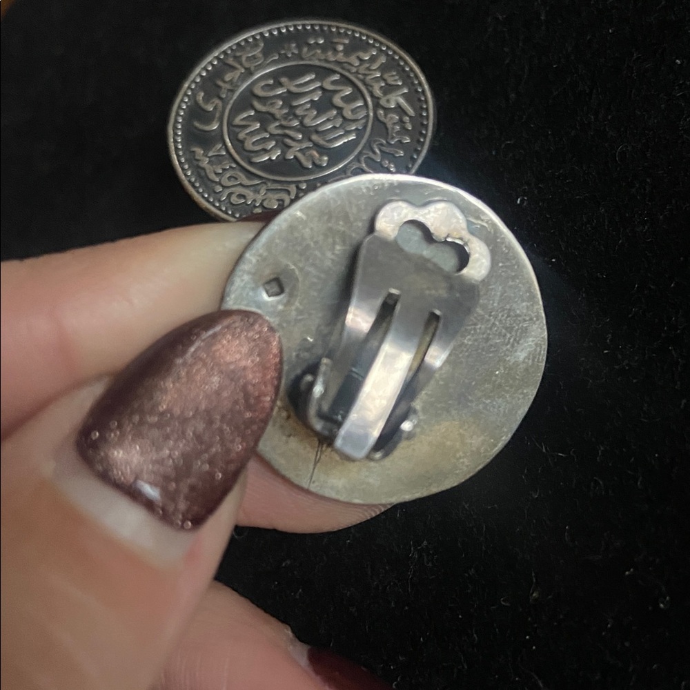 Arabic Calligraphy Script Sterling Silver Clip On… - image 2